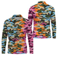 Rainbow Camouflage Golf Tops For Men, Cool Golf Outfit, Polo Shirts For Men, Golf Shirts For Men