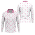 Pink Ribbon Golf Clubs Breast Cancer Polo Shirt, Golf Shirts For Men, Mens Golf Apparel