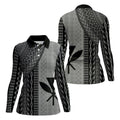 Polynesian Tribal Pattern Vintage Golf Shirt, Hawaiian Golf Shirt, Golf Shirt For Women