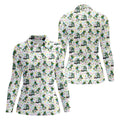 T-Rex Bunny Colorful Easter Egg Women Golf Top, Fun Women's Golf Shirts, Ladies Golf Shirts
