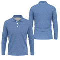 Blue Text Pattern Golf Polo Shirt, Golf Polo Shirts For Men, Mens Golf Apparel