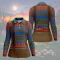 Tribal Suspender Pattern Halloween Golf Polo Shirt, Golf Polo For Women, Printed Golf Shirt