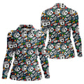 Poker Blackjack Hawaiian Golf Shirt, Playing Card Pattern Women's Golf Tops, Ladies Golf Shirts