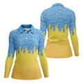 Ice Cream Pattern Hawaiian Golf Shirt, Summer Vibe Women's Golf Tops, Ladies Golf Shirts