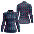 Funny Colorful Bigfoot Golfer Pattern Polo Shirt, Womens Golf Tops, Women’s Golf Apparel