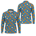 Blue Hot Dog And Fried Egg Pattern Golf Shirt, Hawaiian Golf Shirt, Mens Golf Shirts, Golf Apparel For Men