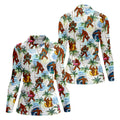 Tropical Bigfoot Surfing Fishing Beach Golf Shirt, Golf Tops For Women, Ladies Golf Shirts, Women’s Golf Apparel
