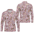 Funny Adult Doodle Pink Pattern Polo Shirt, Mens Golf Polo, Golf Shirts For Men
