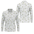 Stick Figure Golf Pose Autism Ribbon White Golf Shirt, Autism Awareness Colors Golf Shirts For Men