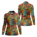 Vibrant Overlapping Dot and Circle Design Hawaiian Golf Polo, Golf Tops For Women, Golfing Apparel