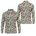 Autism Awareness Color Leopard Pattern White Golf Shirt, Golf Tops For Men, Polo Shirts For Men, Golf Shirts For Men