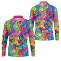 Liquid Marble Colorful Print Golf Tops For Men, Polo Shirts For Men, Golf Shirts For Men
