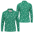 Stick Figure Golf Pose St Patrick's Day Shamrock Green Golf Shirt, Polo Shirts For Men, Golf Shirts For Men