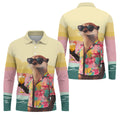 Funny Otter Tropical Theme Hawaiian Golf Shirt, Polo Shirts For Men, Golfing Apparel