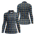 Funny Scissors Pattern Golf Polo Shirt, Golf Shirts For Women, Women's Golf Apparel