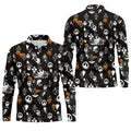 Halloween Pumpkin Skeleton Pattern Golf Polo Shirt, Hawaiian Golf Shirt, Mens Golf Apparel