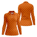 Spooky Bats Orange Halloween Golf Shirt, Ladies Golf Tops, Golf Gifts For Women, Golfing Apparel