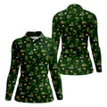 St Patrick's Day Leprechaun Golf Pose Shamrock Golf Shirt, Fun Women's Golf Shirts, Ladies Golf Polos