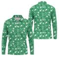 Golf Items Seamless Pattern St. Patrick’s Day Shamrock Golf Shirt, Polo Shirts For Men, Golf Shirts For Men