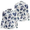 Sea Turtle, Starfish, Seashells and Coral Reef Art Hawaiian Golf Polo, Golf Tops For Women, Golfing Apparel