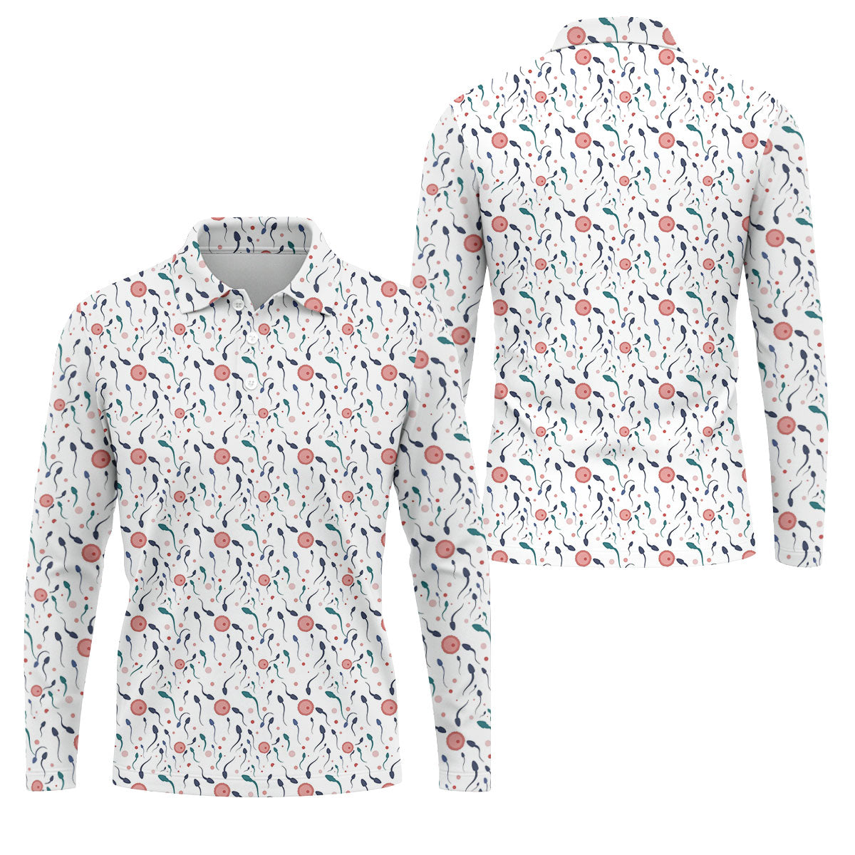 Funny Crazy Egg Fertilization White Golf Shirt, Golf Gifts For Valentine's Day, Polo Shirts For Men