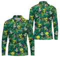 UFO and Alien Tropical Forest Hawaiian Golf Polo, Golf Tops For Men, Golfing Apparel