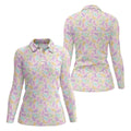 Easter Bunny Seamless Pattern Women Golf Top, Fun Women's Golf Shirts, Cute Golf Outfit, Ladies Golf Shirts