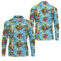 Hawaiian T Rex Surfboard Beach Hawaiian Golf Shirt, Mens Golf Polo, Printed Golf Shirts