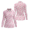 Pink Ribbon Breast Art Breast Cancer Polo Shirt, Women’s Golf Polo, Printed Golf Shirt