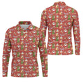 Tropical Santa Summer Christmas Pattern Polo Shirt, Mens Golf Polo, Christmas Shirt