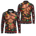 Christmas Ripped Muscle Polo Shirt, Christmas Golf Shirt For Men, Mens Golf Apparel
