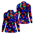 Colorful Christmas Lights Golf Polo Shirt, Christmas Golf Shirt, Golf Tops For Women