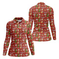 Tropical Santa Summer Christmas Pattern Polo Shirt, Womens Golf Polo, Christmas Shirt