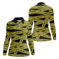 Funny Bad Driver Caution Tape Golf Polo Shirt, Golf Shirts For Women, Performance Golf Shirt