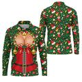 Festive Christmas Corset Bow Golf Polo Shirt, Christmas Golf Shirt, Mens Golf Apparel