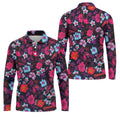 Colorful Hibiscus Tropical Floral Hawaiian Golf Shirt, Summer Vibe Golf Shirts For Men