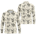 Vintage Donkey Sketch Pattern Hawaiian Golf Polo Shirt, Hawaiian Golf Shirt, Golf Shirts For Men