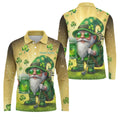 Happy St Patrick's Day Shamrock Gnome Golf And Beer Polo Shirts For Men, Golf Shirts For Men