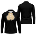 Black Funny Dickhead Faux Chest Golf Shirt, Men's Golf Shirt, Polo Shirts For Men