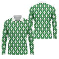 St Patrick's Day Shamrock Argyle Pattern Green And White Argyle Golf Shirt, Polo Shirts For Men, Golf Shirts For Men