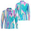 Shimmering Gradient Pattern Golf Shirts For Men, Polo Shirts For Men, Golfing Apparel