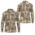 Tropical Bigfoot Adventure with Tiki Totems Design Hawaiian Golf Polo, Golf Tops For Men, Golfing Apparel