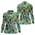 Funny Opossums Among Pineapples Pattern Hawaiian Golf Polo, Golf Tops For Women, Golfing Apparel