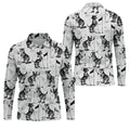 Vintage Golfing Dogs Pattern Golf Polo Shirt, Mens Golf Shirts, Golf Apparel For Men