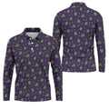 Funny Crocodile Mardi Gras Golf Shirts, Purple Golf Shirt, Golf Gift For Men, Golf Shirts For Men