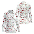 Golf Player Pattern Polo Shirt, Women's Golf Tops, Ladies Golf Shirt