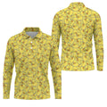Cute Yellow Rubber Duck Pattern Golf Shirt, Hawaiian Golf Shirt, Mens Golf Shirts, Golf Apparel For Men