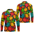 Vibrant Maple Leaf Autumn Forest Hawaiian Golf Polo, Golf Tops For Men, Golfing Apparel