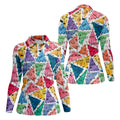 Multicolor Abstract Boob Pattern Golf Polo Shirt, Golf Tops For Women, Ladies Golf Shirt