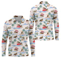 Beach Vacation Shih Tzu Print Hawaiian Golf Polo, Golf Tops For Men, Golfing Apparel